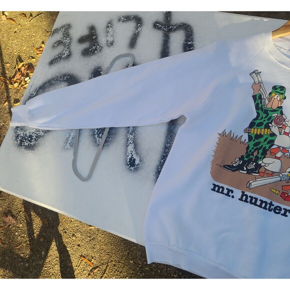 Vintage Mr Hunter Cartoon Crewneck Sweatshirt 80s - Picture 8 of 11